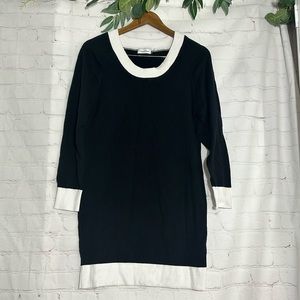 🌼CALVN KLEIN MIDI SWEATER DRESS. BLACK AND WHITE‎ . SIZE SMALL